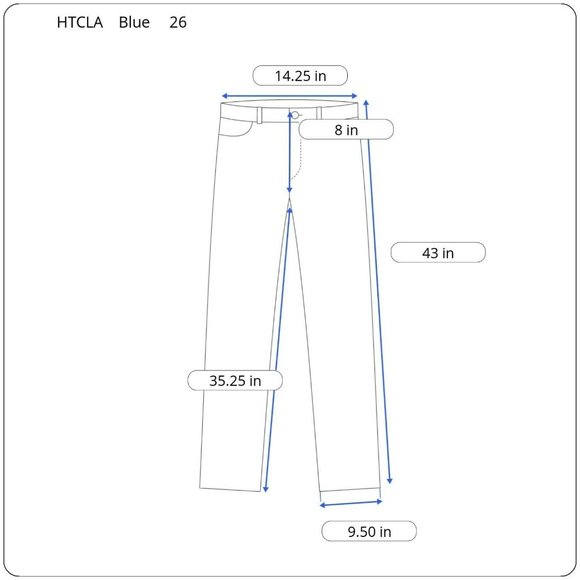 New Hollywood Trading LA Vegas Women's 26 x 35 Blue Denim Drawstring Fly Jeans - Picture 3 of 7